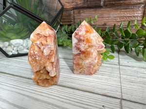 Orange Dogtooth Calcite Tower