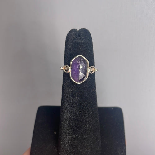 Amethyst Size 4 Sterling Silver Ring