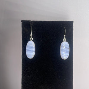 Blue Lace Agate Sterling Silver Earrings