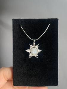 Selenite Star/Snowflake Wire-Wrapped Pendant