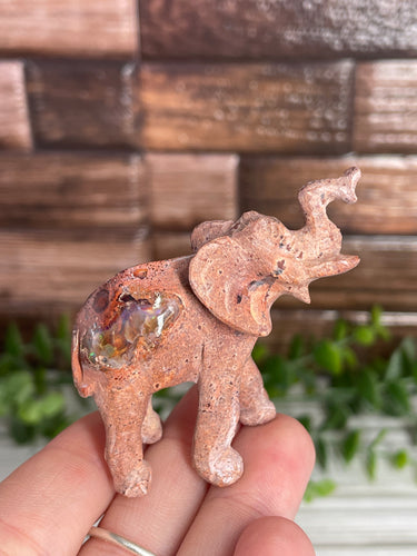 Opal In Matrix Elephant Carving