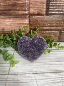 Amethyst Cluster Heart