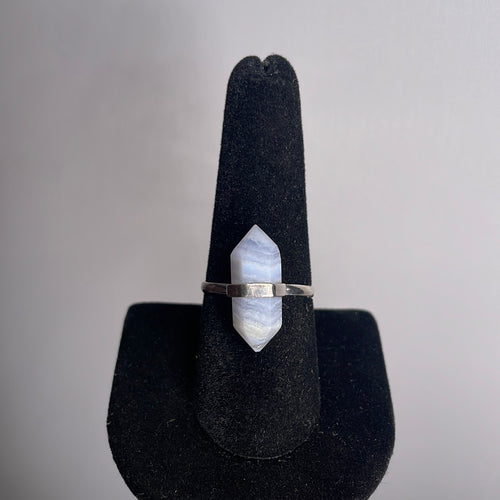 Blue Lace Agate Size 9 Sterling Silver Ring