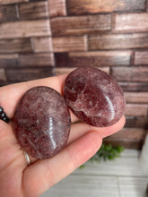 Load image into Gallery viewer, Strawberry Quartz Palm Stone Small