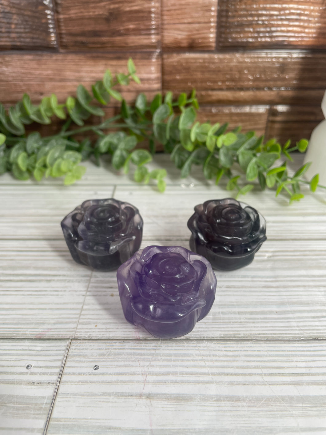 Fluorite Rose Carving