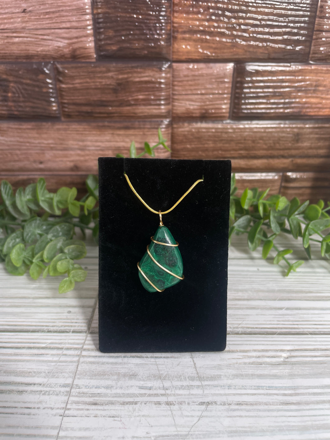 Malachite Wire-Wrapped Pendant