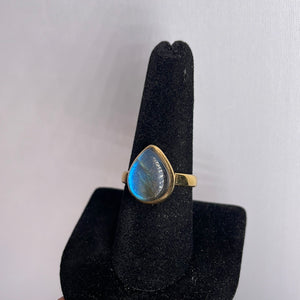 Labradorite Size 9 14k Gold Plated Ring