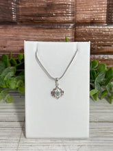 Load image into Gallery viewer, Aquamarine Lotus Sterling Silver Pendant