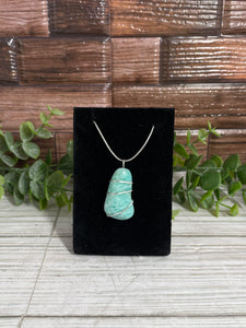 Amazonite Wire-Wrapped Pendant