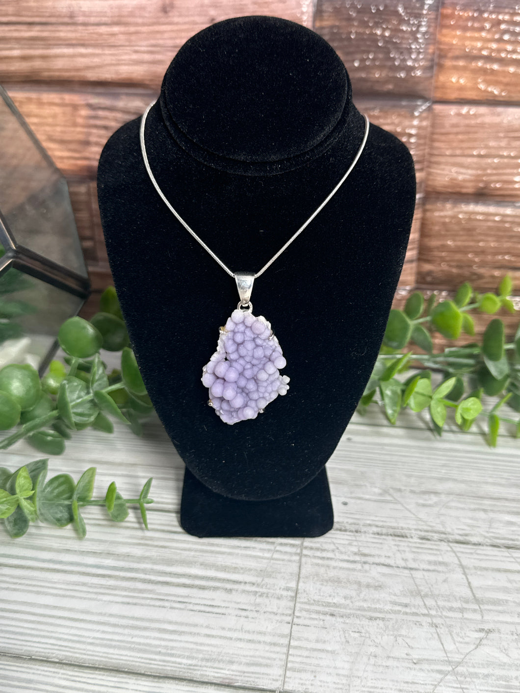 Grape Chalcedony Sterling Silver Pendant