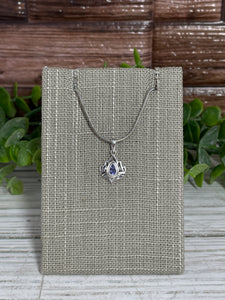 Tanzanite Lotus Sterling Silver Pendant