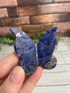 Sodalite Butterfly Wings Carving