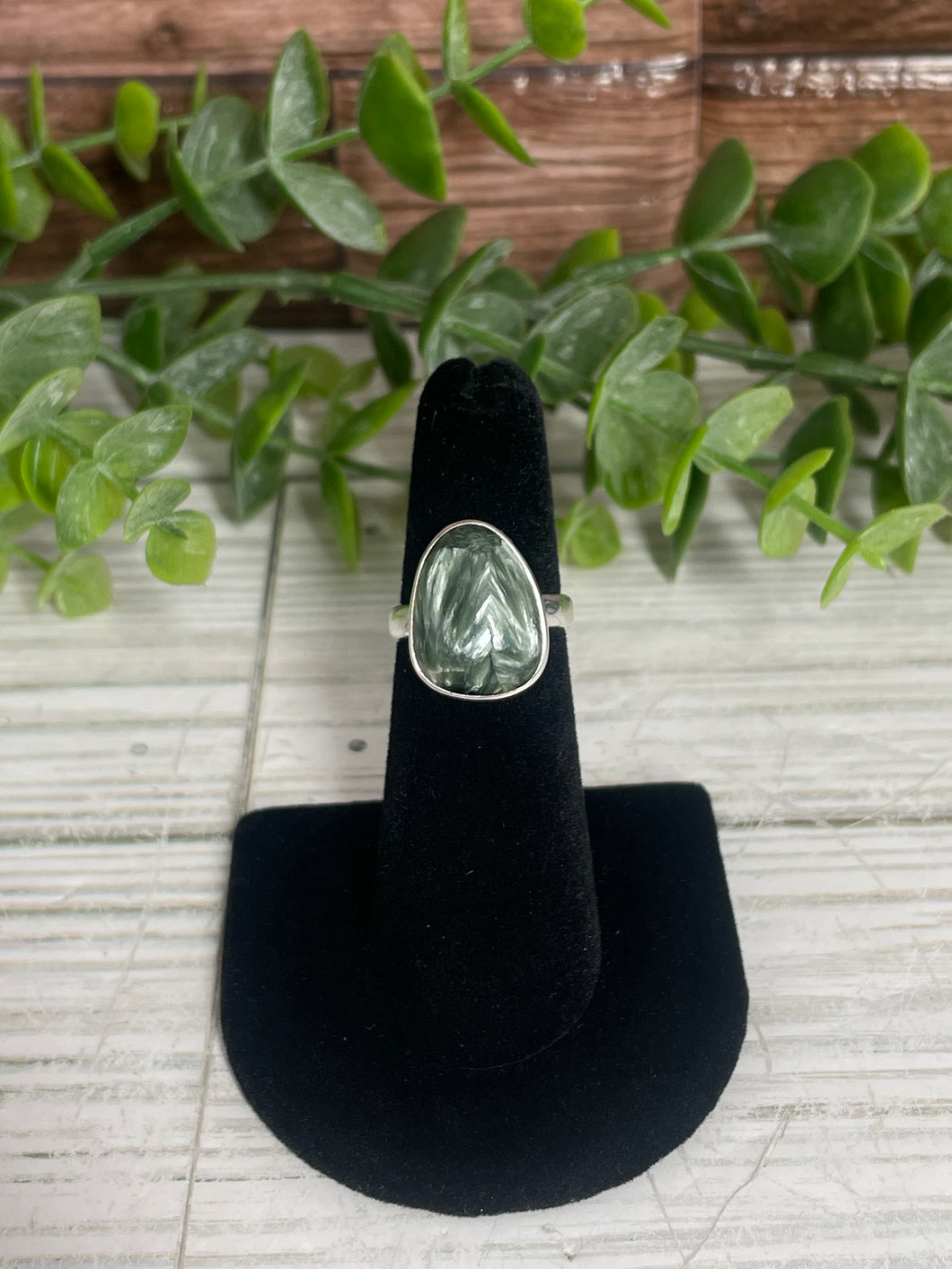 Seraphinite SZ 5 Sterling Silver Ring