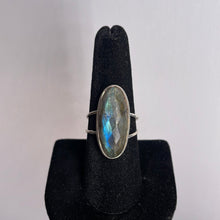 Load image into Gallery viewer, Labradorite Size 8 Sterling Silver Ring