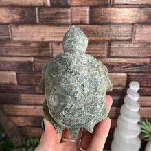 Load image into Gallery viewer, Moss Agate Turtle Carving