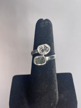 Load image into Gallery viewer, Moldavite &amp; Herkimer Diamond SZ 5 Sterling Silver Ring