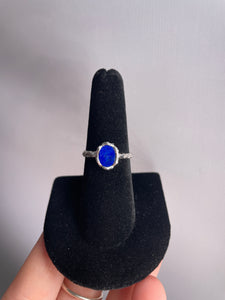 Lapis Lazuli SZ 7 Hammered Sterling Silver Ring