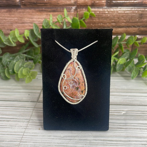 Ocean Jasper Wire-Wrapped Pendant