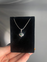 Load image into Gallery viewer, Emerald Lotus Sterling Silver Pendant