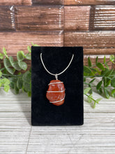 Load image into Gallery viewer, Carnelian Wire-Wrapped Pendant