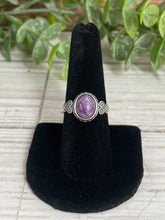 Load image into Gallery viewer, Charoite Size 8 Sterling Silver Ring