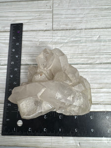 Quartz on White Feldspar Cluster