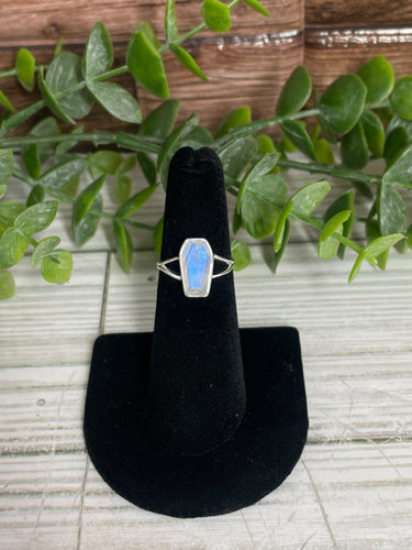 Rainbow Moonstone SZ 5 Sterling Silver Ring