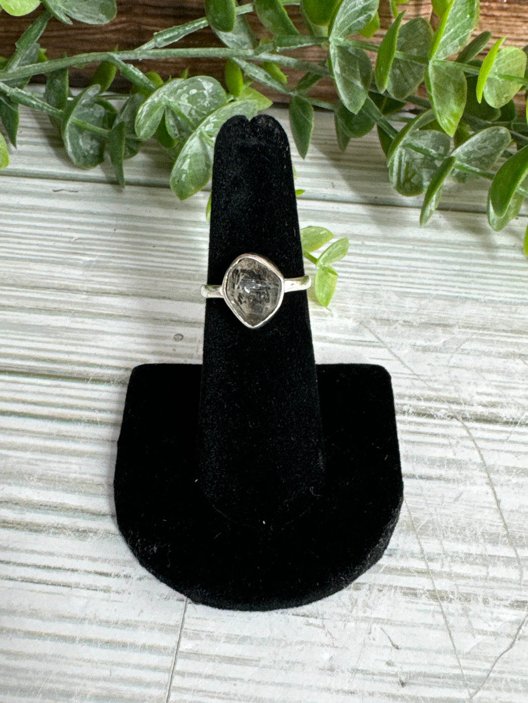 Herkimer Diamond Sterling Silver Ring SZ 6.5