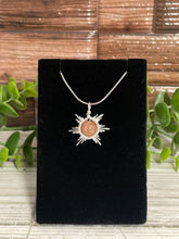 Load image into Gallery viewer, Sunstone Star/Snowflake Wire-Wrapped Pendant