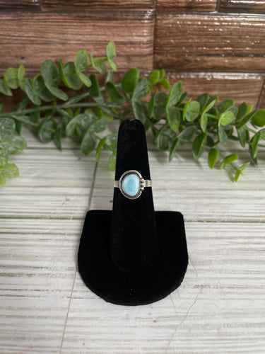 Larimar Size 6 Sterling Silver Ring