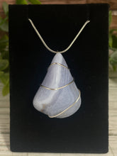 Load image into Gallery viewer, Blue Lace Agate Wire-Wrapped Pendant