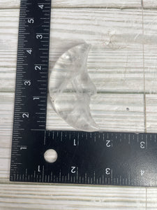 Clear Quartz Moon Carving