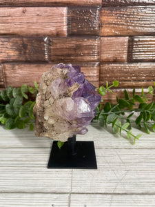 Small Amethyst Cluster On Metal Stand