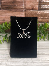 Load image into Gallery viewer, Black Onyx Triple Moon Wire-Wrapped Pendant