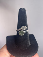 Load image into Gallery viewer, Moldavite &amp; Herkimer Diamond SZ 8.5 Sterling Silver Ring