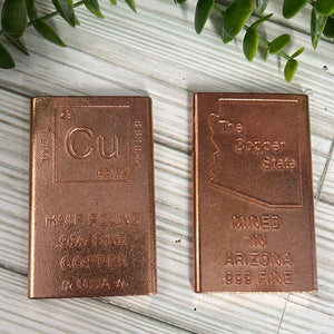 1/2 Pound Copper Bar