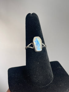 Rainbow Moonstone SZ 6.5 Sterling Silver Ring