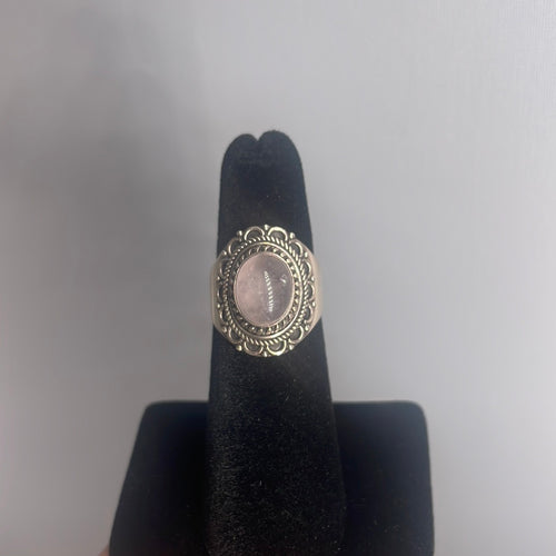 Rose Quartz Size 6 Sterling Silver Ring