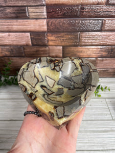 Septarian Calcite Heart Bowl