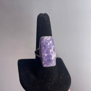 Lepidolite Size 9 Sterling Silver Ring