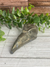 Load image into Gallery viewer, Pyrite Raven Skull Carving