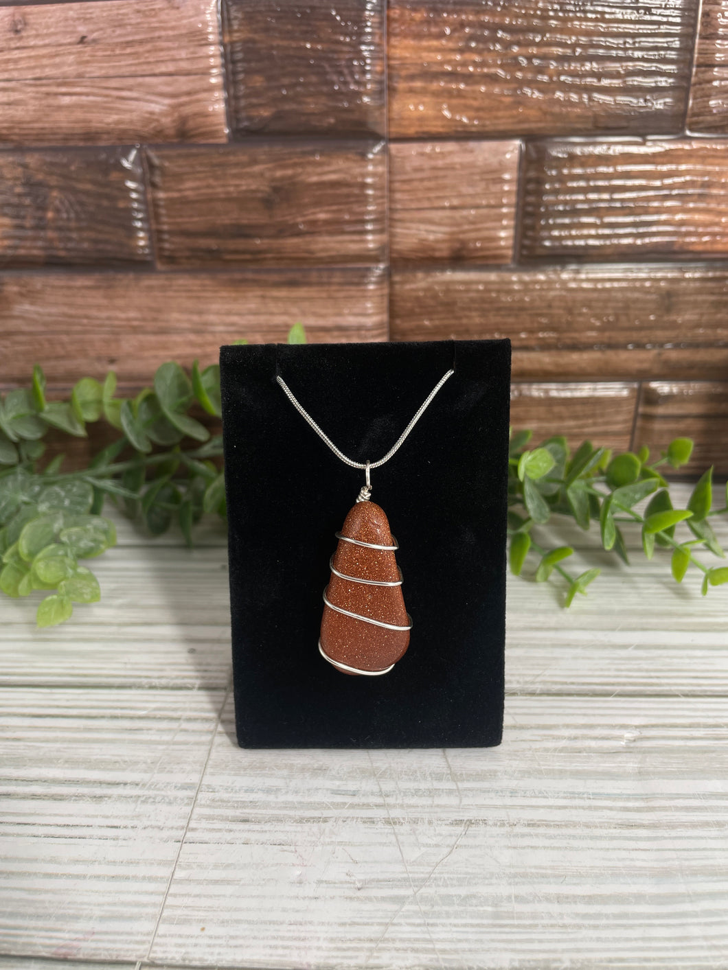 Goldstone Wire-Wrapped Pendant