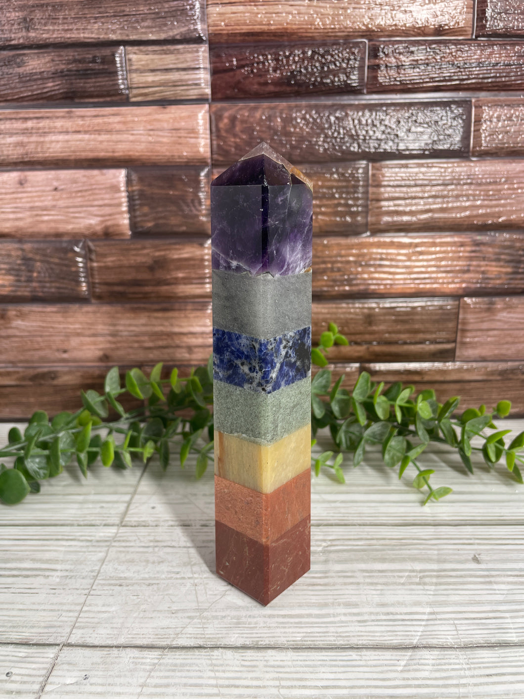 Chakra Bonded Crystal Obelisk