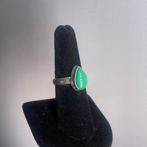 Chrysoprase Size 7 Sterling Silver Ring