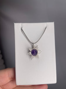 Amethyst Star/Snowflake Wire-Wrapped Pendant