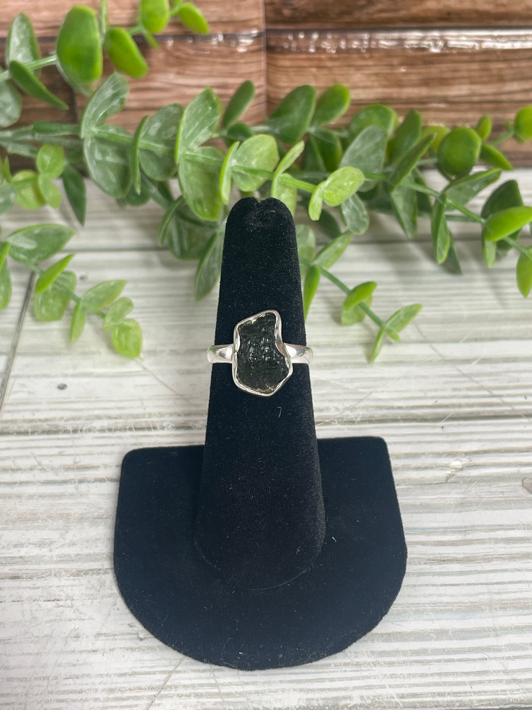 Moldavite SZ 6 Sterling Silver Ring