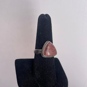 Strawberry Quartz Size 8 Sterling Silver Ring