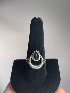 Black Onyx SZ 10 Sterling Silver Ring