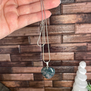 Moss Agate Heart Necklace