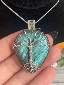 Labradorite Tree Of Life Wire-Wrapped Pendant